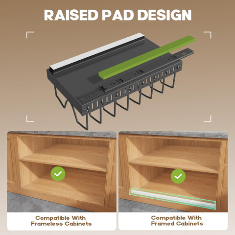 Lozovin pan lid storage and bakeware rack keeps lids organized and cookware visible.