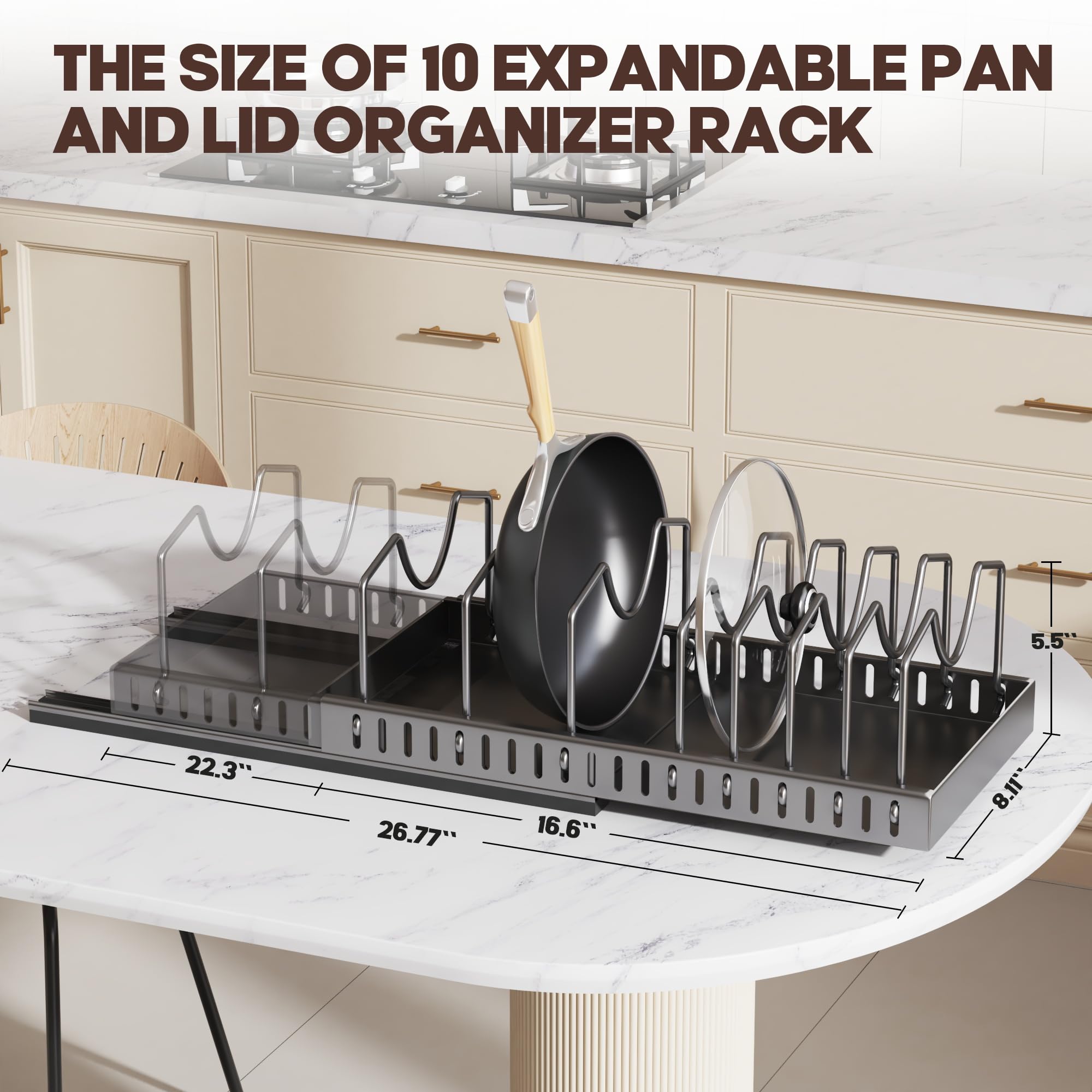 Lozovin under-cabinet storage for pots to save space