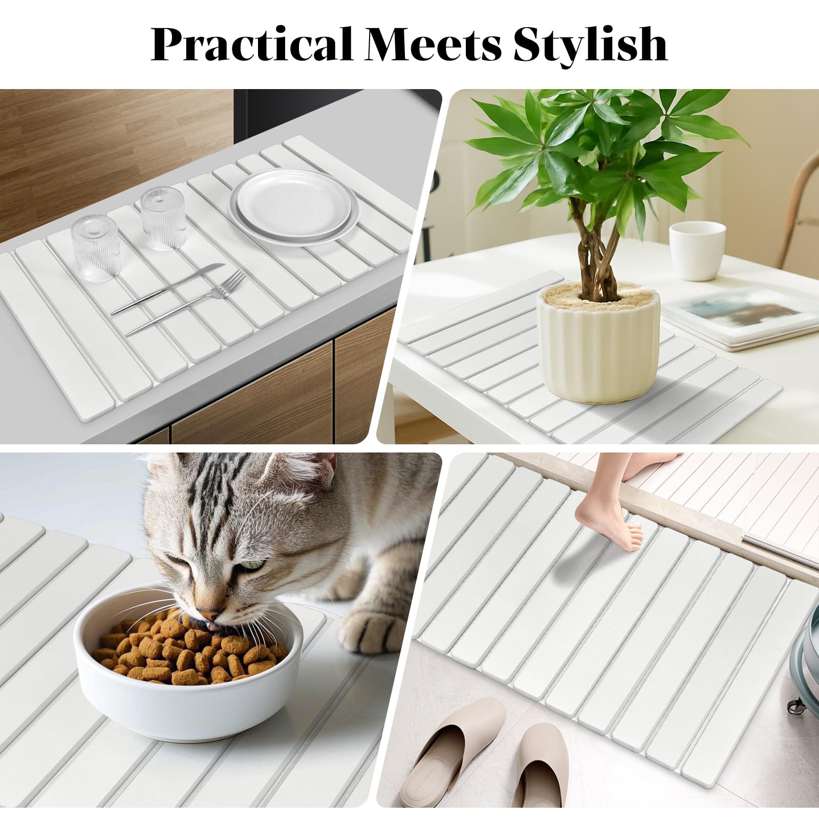 Lprmnnc Extral Large Stone Dish Drying Mat ready for everyday dishware air drying