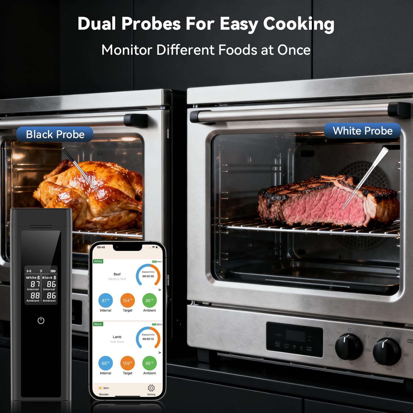 LPSUK IP67 waterproof design keeps readings accurate in messy or outdoor cooking.