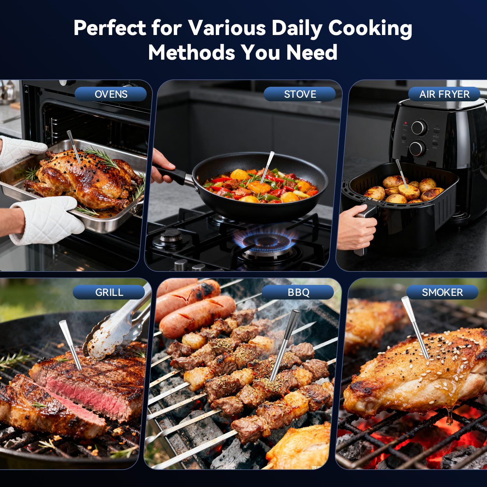 LPSUK versatile use for oven, grill, air fryer and smoker cooking.