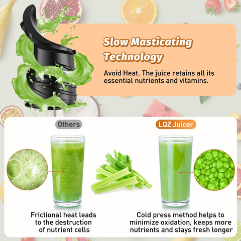 LQZ double-layer filter reduces pulp for smooth juice.