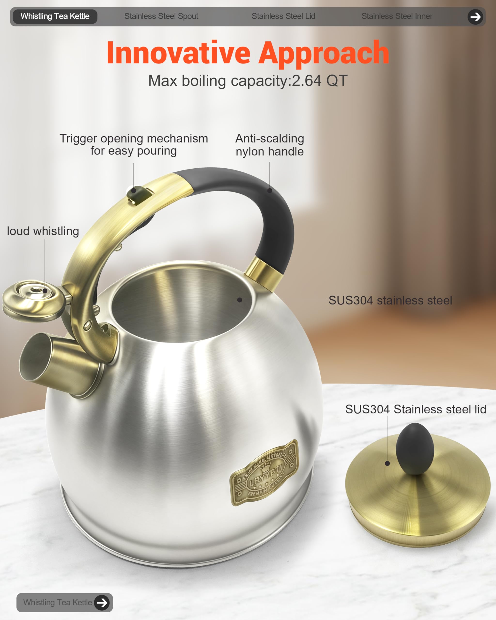 LRYYBTI whistle alerts when water boils for convenient cooking