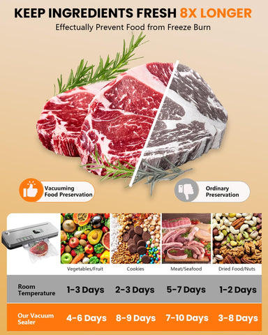 LSA Apparel vacuum sealer digital timer display aids precise sealing timing and consistency.