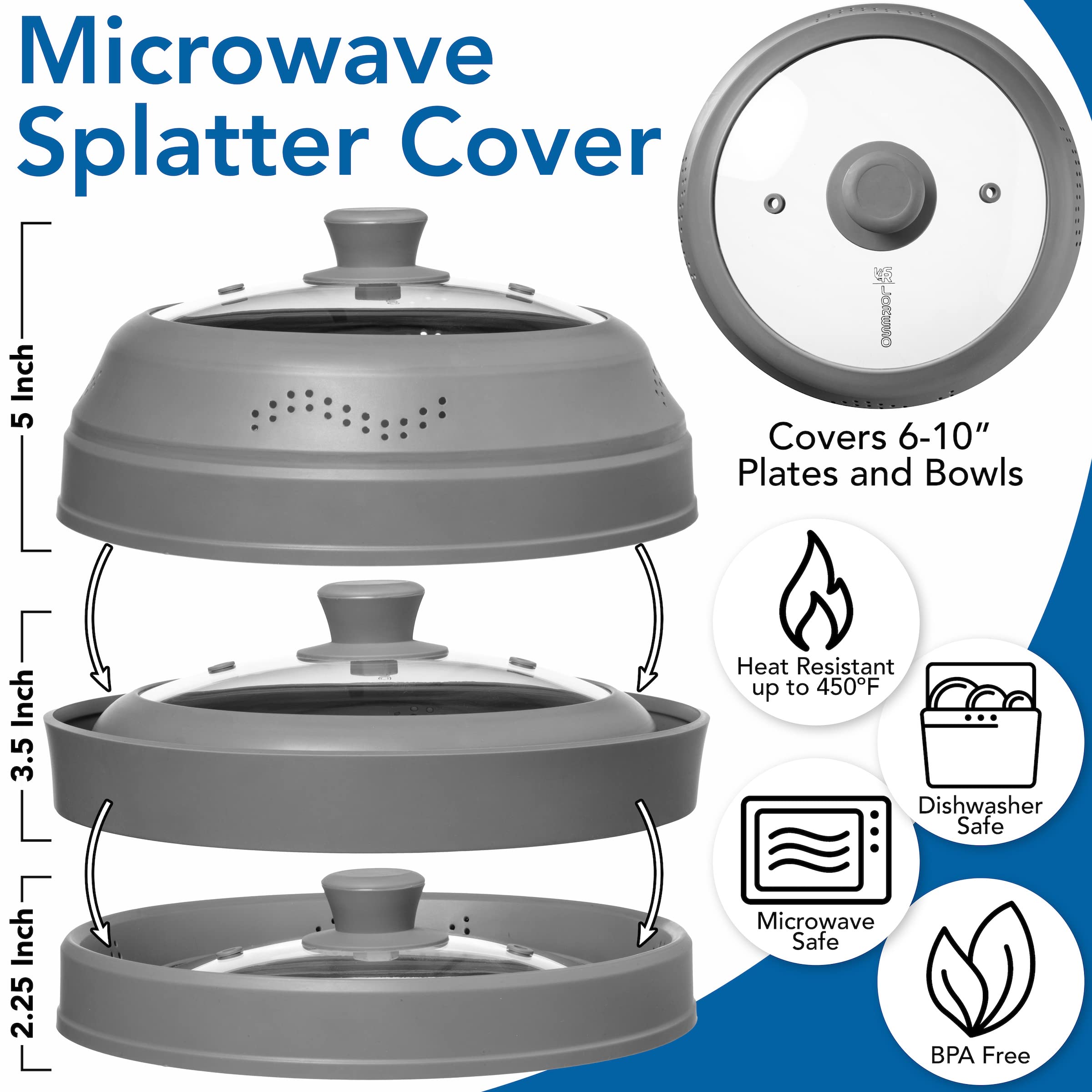 LSR LORESO dishwasher-safe cover for quick, easy cleanup after meals.