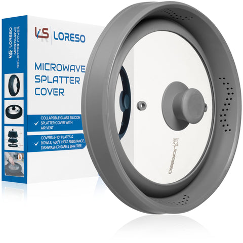 LSR LORESO glass-top cover lets you monitor food as it warms.