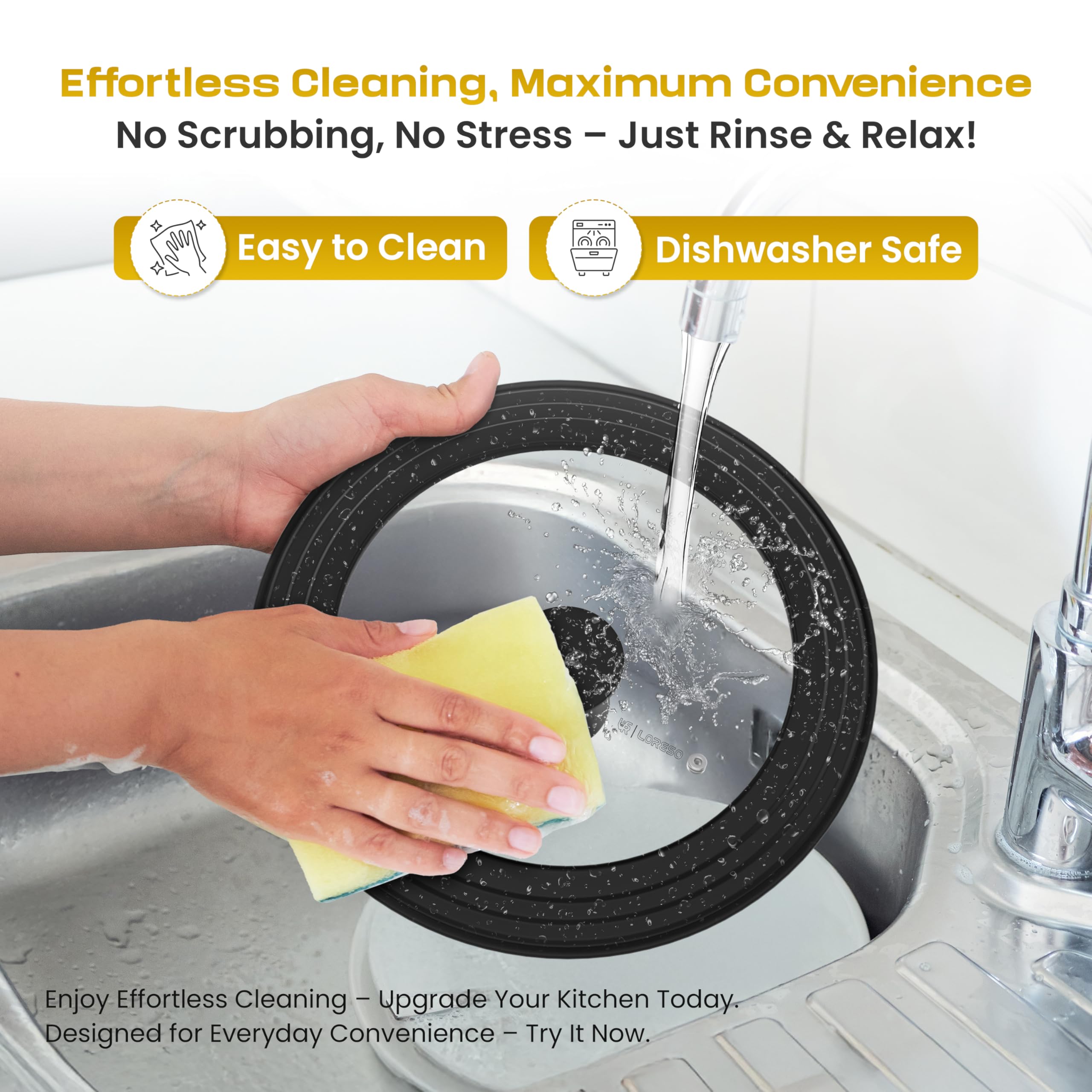LSR LORESO universal lid reduces clutter by replacing many lids