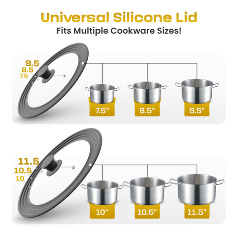 LSR LORESO tempered glass lid provides a clear view while cooking.