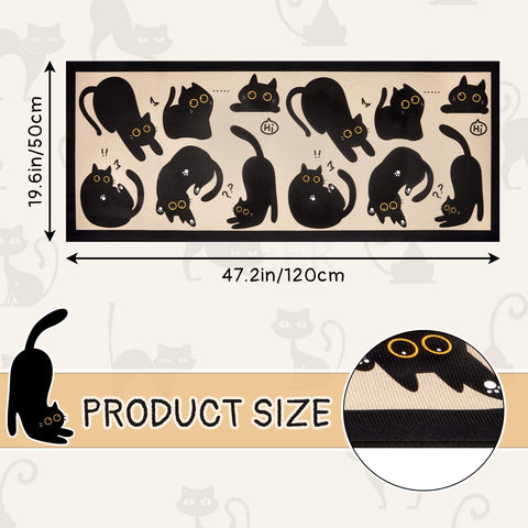 LSYDCARM Black Cat Mat close-up of fabric texture highlights softness underfoot.
