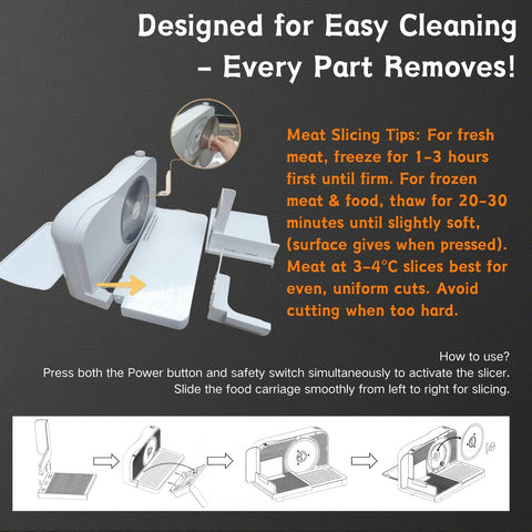 Lszy non-slip feet keep the slicer steady on counters