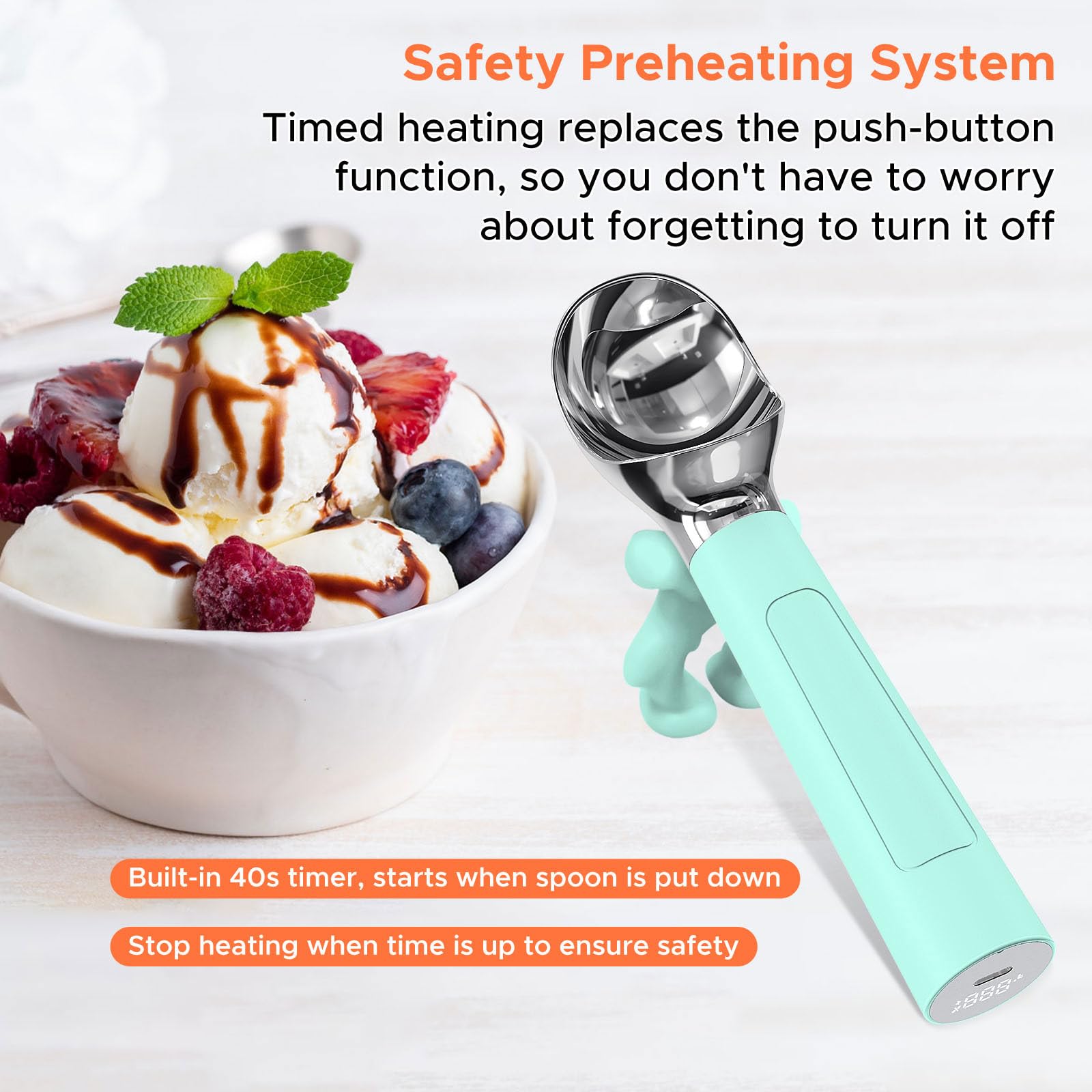 LT LAUDTEC heated ice cream scoop IP67 waterproof for durability and cleaning