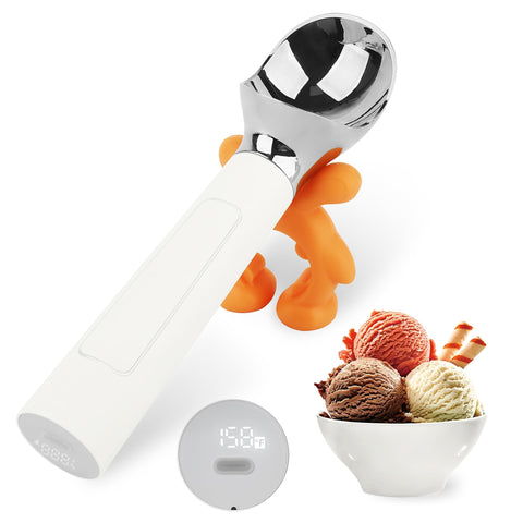 LT LAUDTEC heated ice cream scoop in action for effortless scooping.