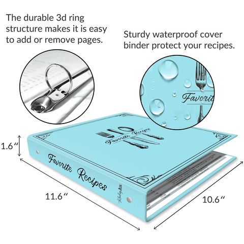 LuBudingJoy 3-ring recipe binder enables easy organization and customization.