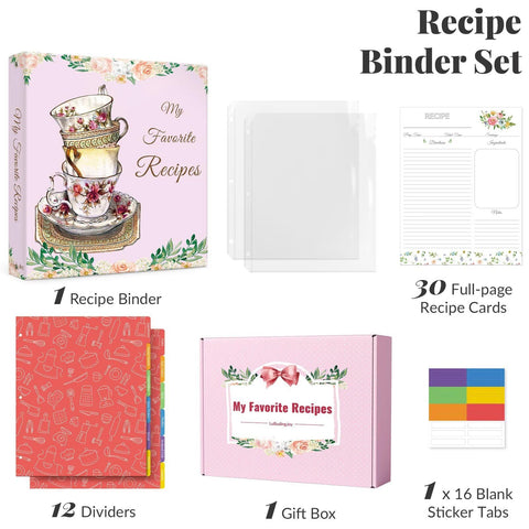 LuBudingJoy binder opening reveals a full-page layout for detailed recipe notes