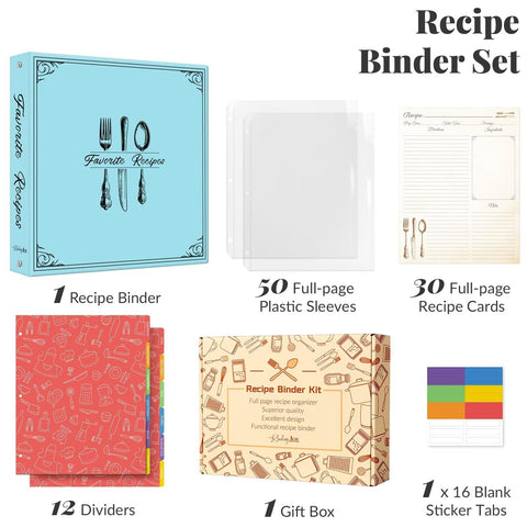 LuBudingJoy full-page recipe cards provide space for notes and measurements.