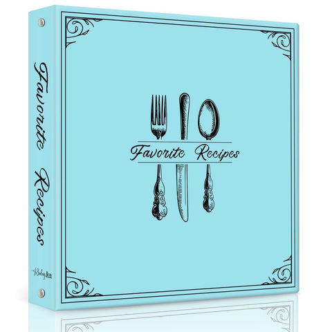 LuBudingJoy recipe binder with plastic sleeves, protects recipes from spills.