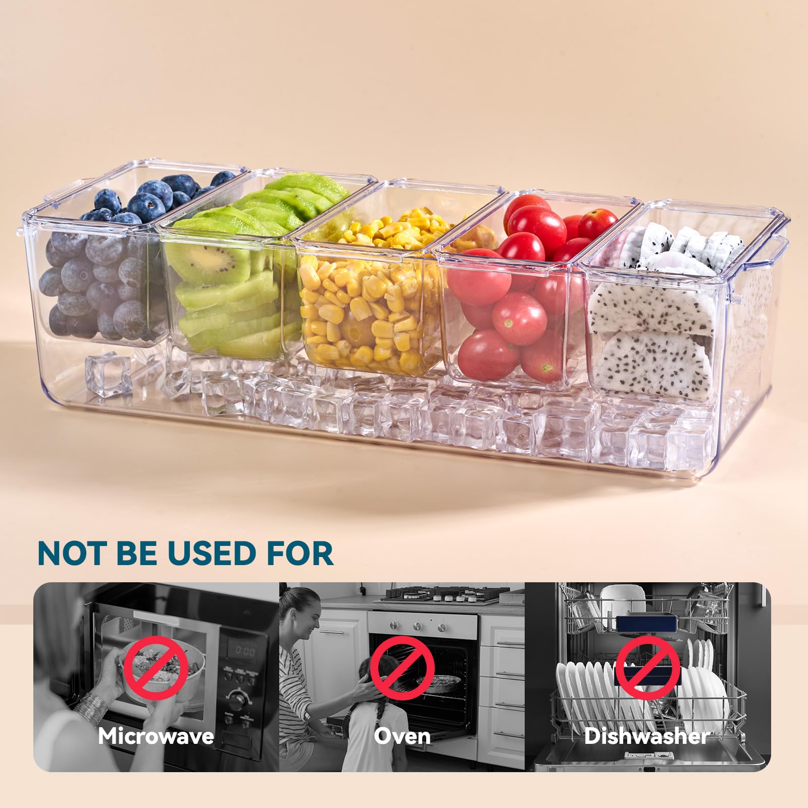 Luckore tray's transparent design lets you monitor food and ice at a glance