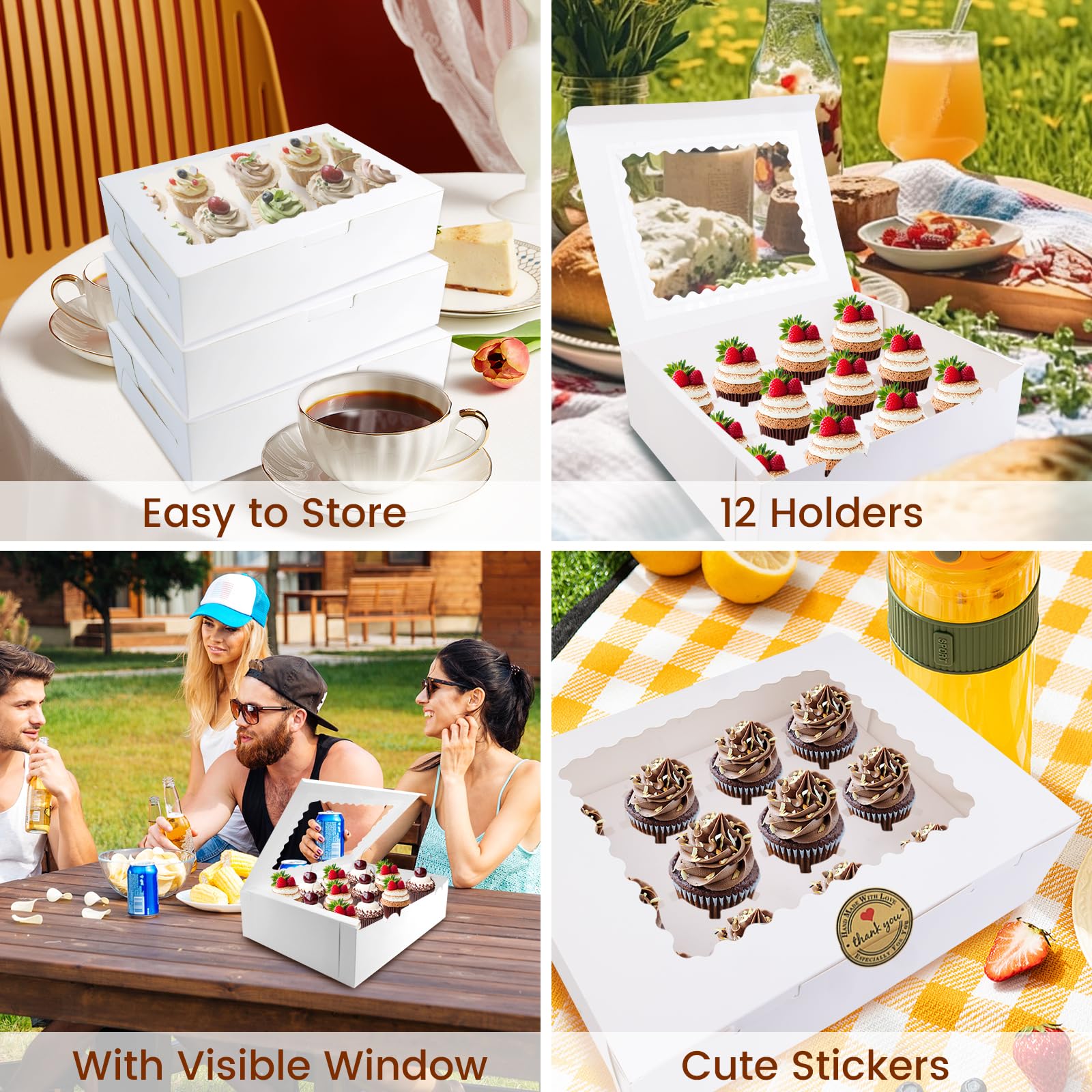 Luck.WH durable cardboard construction ensures reliable packaging for daily bakery use.