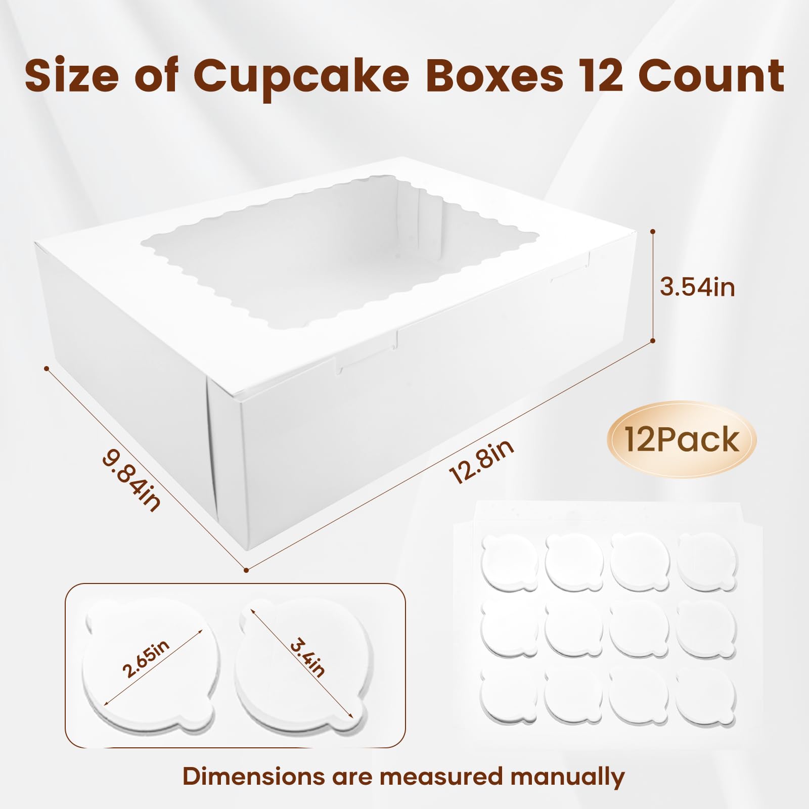 Luck.WH removable inserts illustrate flexible space for different cupcake sizes.