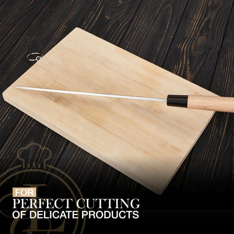Lucky Cook multi-use knife handles meats, vegetables, and more with finesse.