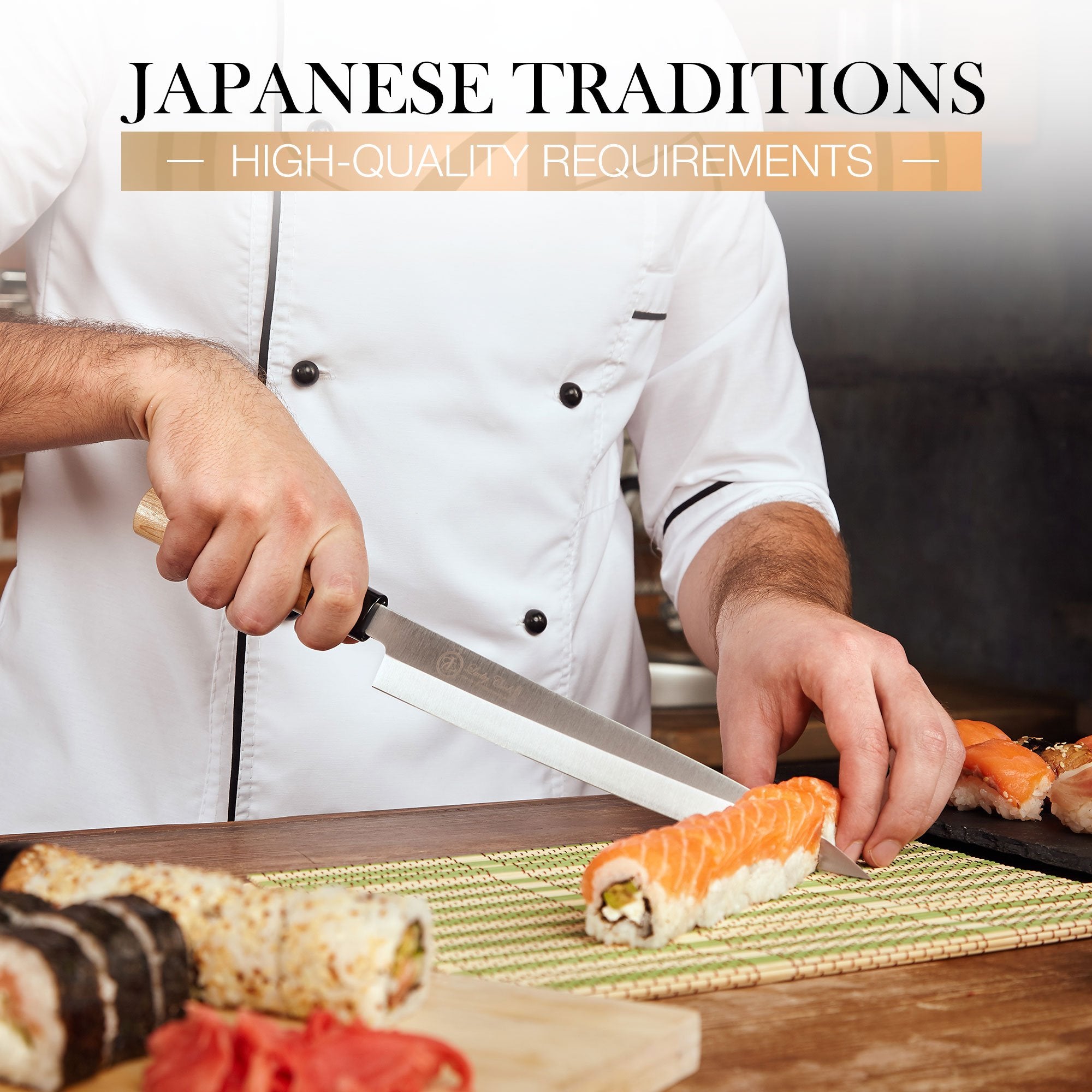 Lucky Cook pakkawood handle offers ergonomic, slip-resistant grip during extended prep sessions.