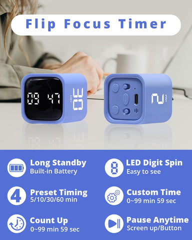 LUCKY TIME timer cube countup mode shown for tracking study sessions