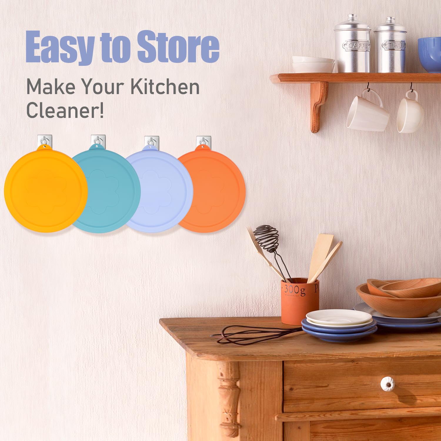 LUVCOSY 4-pack silicone lids color-coded for quick identification.