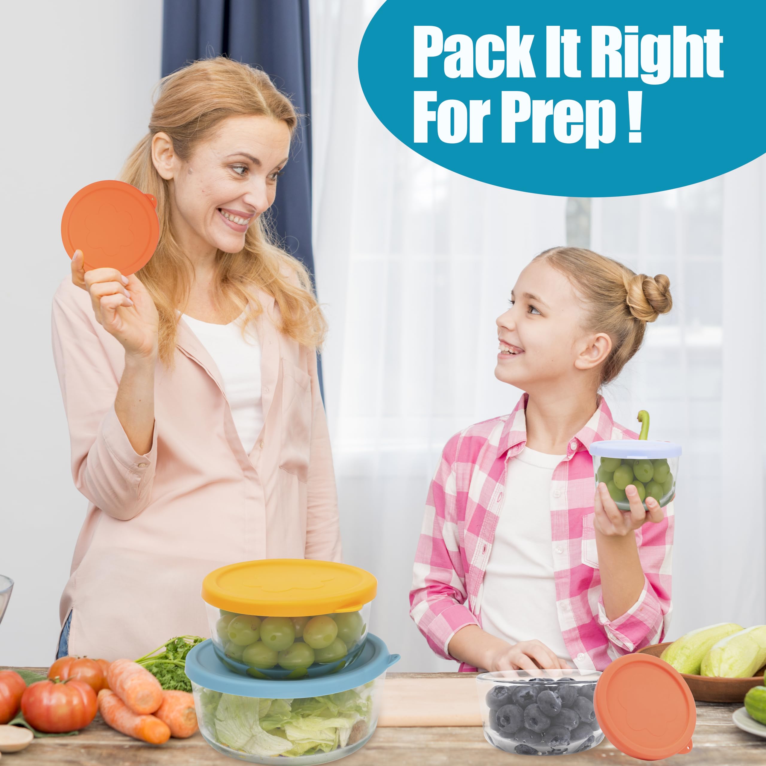 LUVCOSY silicone lids durable and reusable for everyday food storage.