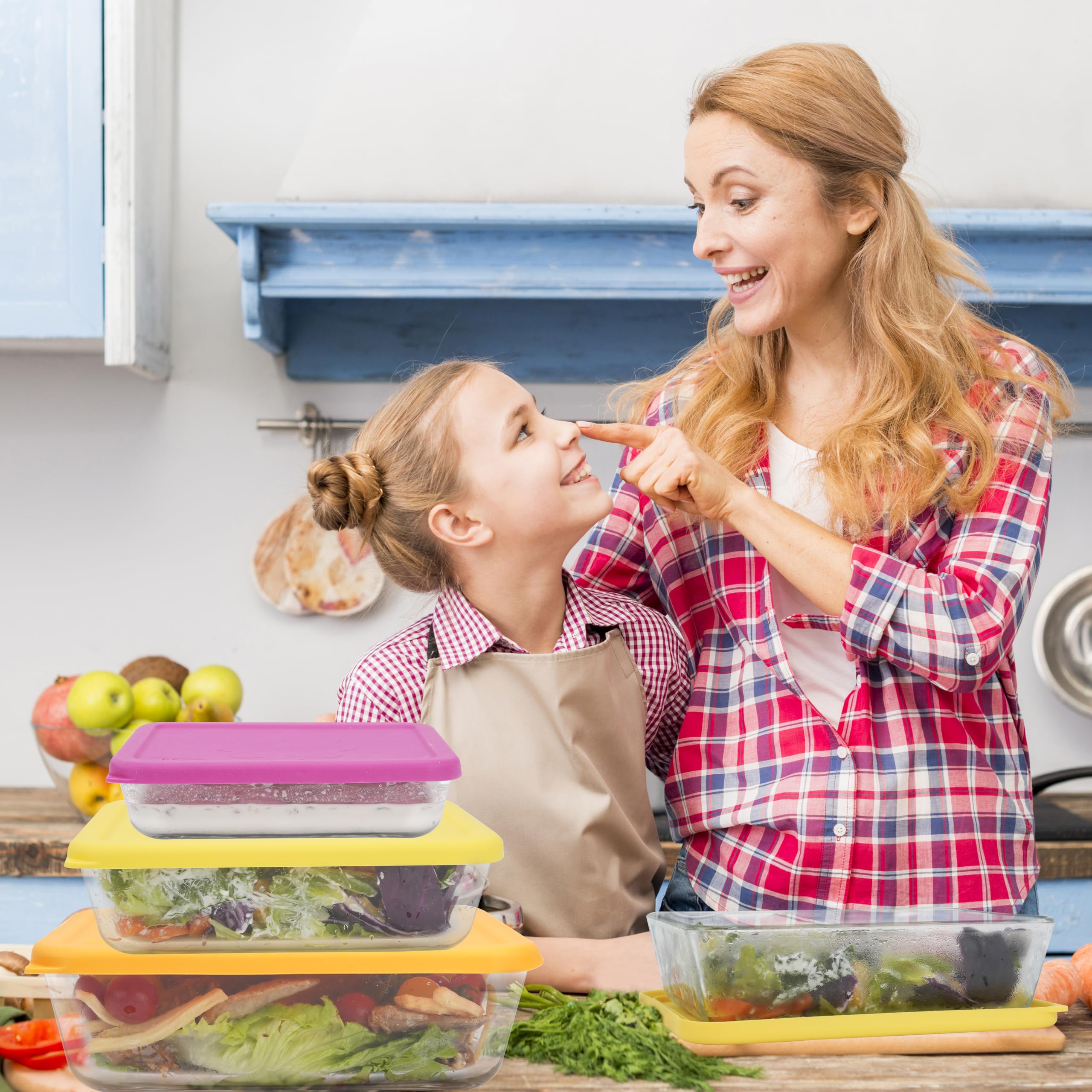 LUVCOSY microwave-safe lids shown for reheating without removing cover
