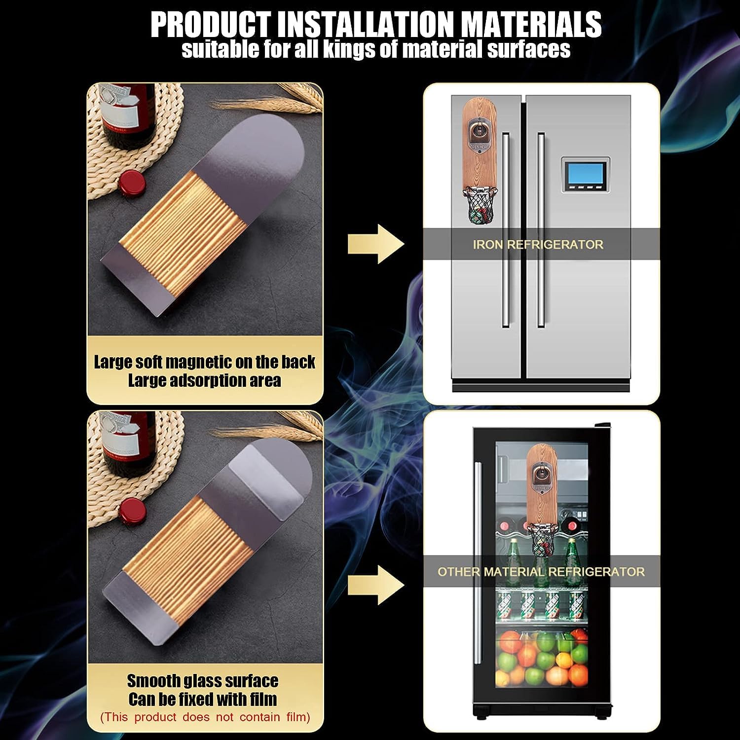 LUCYLANKER fridge-magnet back adheres to metal surfaces securely.