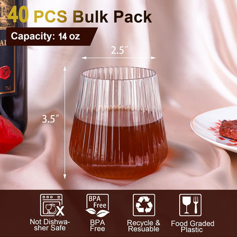 Lueumxc shatterproof plastic wine glass 14oz, ideal for outdoor events and carefree use.