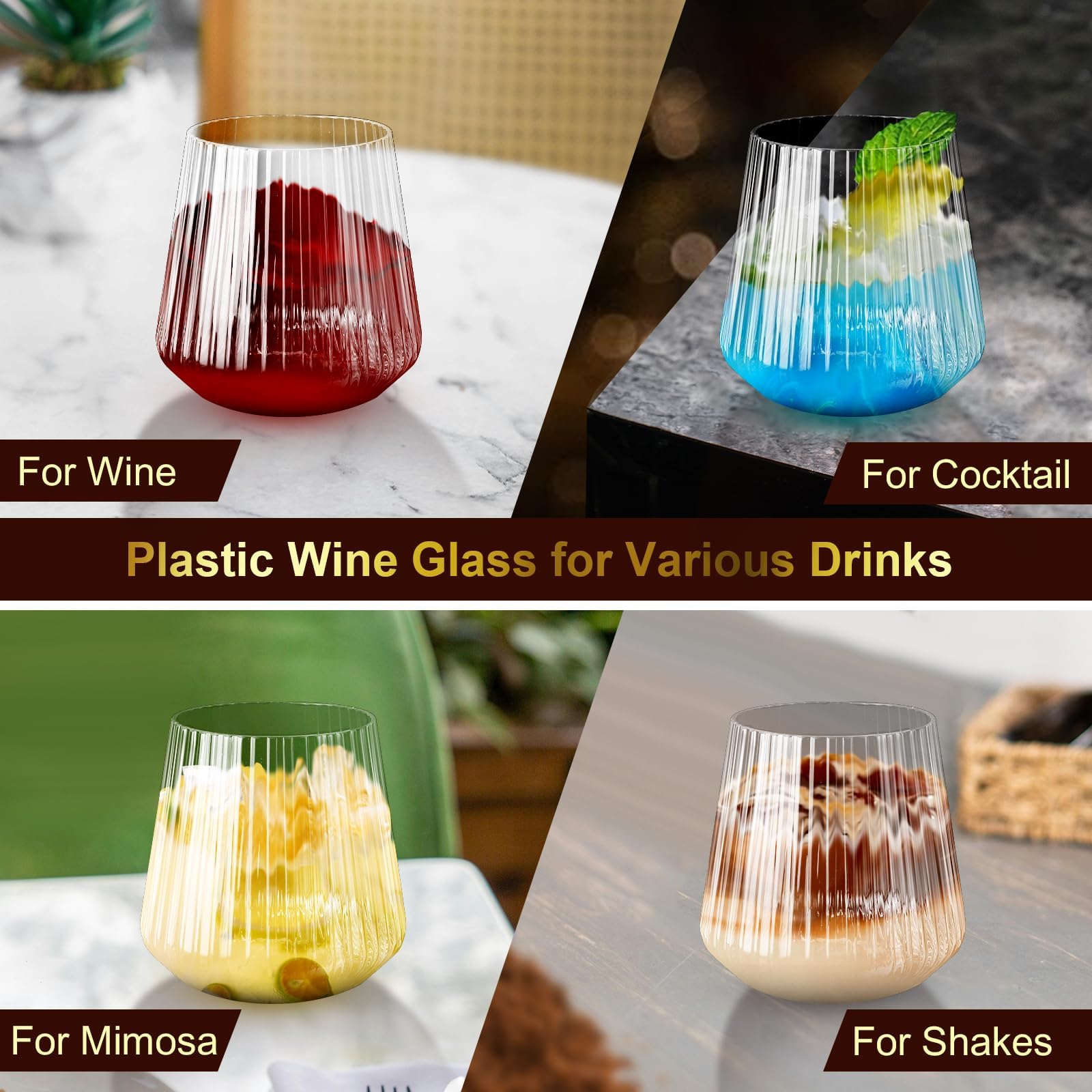 Lueumxc wedding-party wine glasses, sturdy yet elegant for durable table settings.