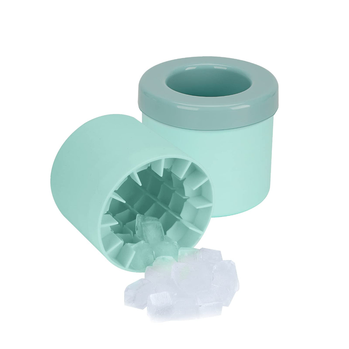 LUEXBOX blue cylinder ice cube mold for quick, shaped ice for cocktails