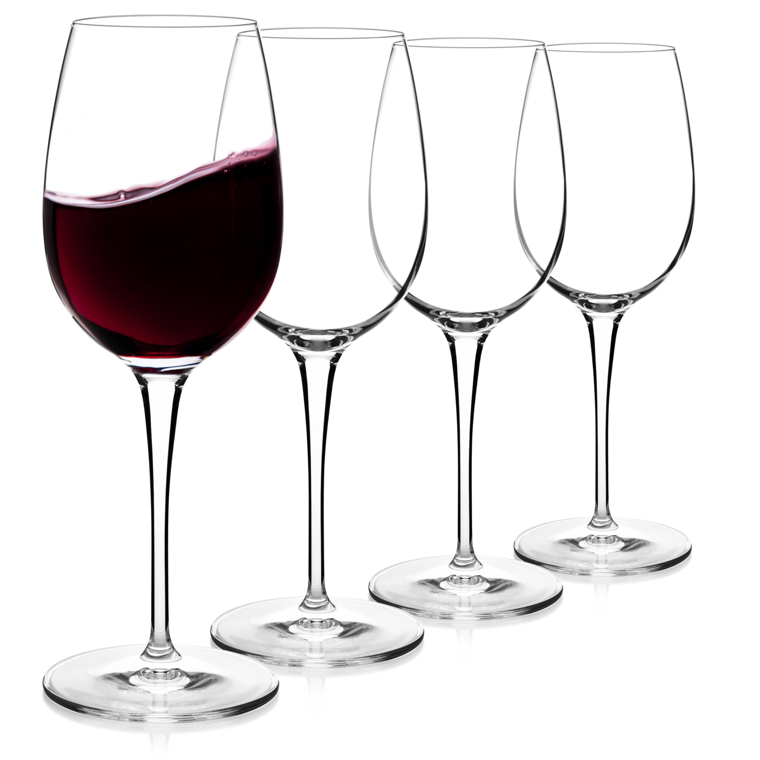 Luigi Bormioli Crescendo Bordeaux glass with 20 oz capacity for generous, balanced pours.