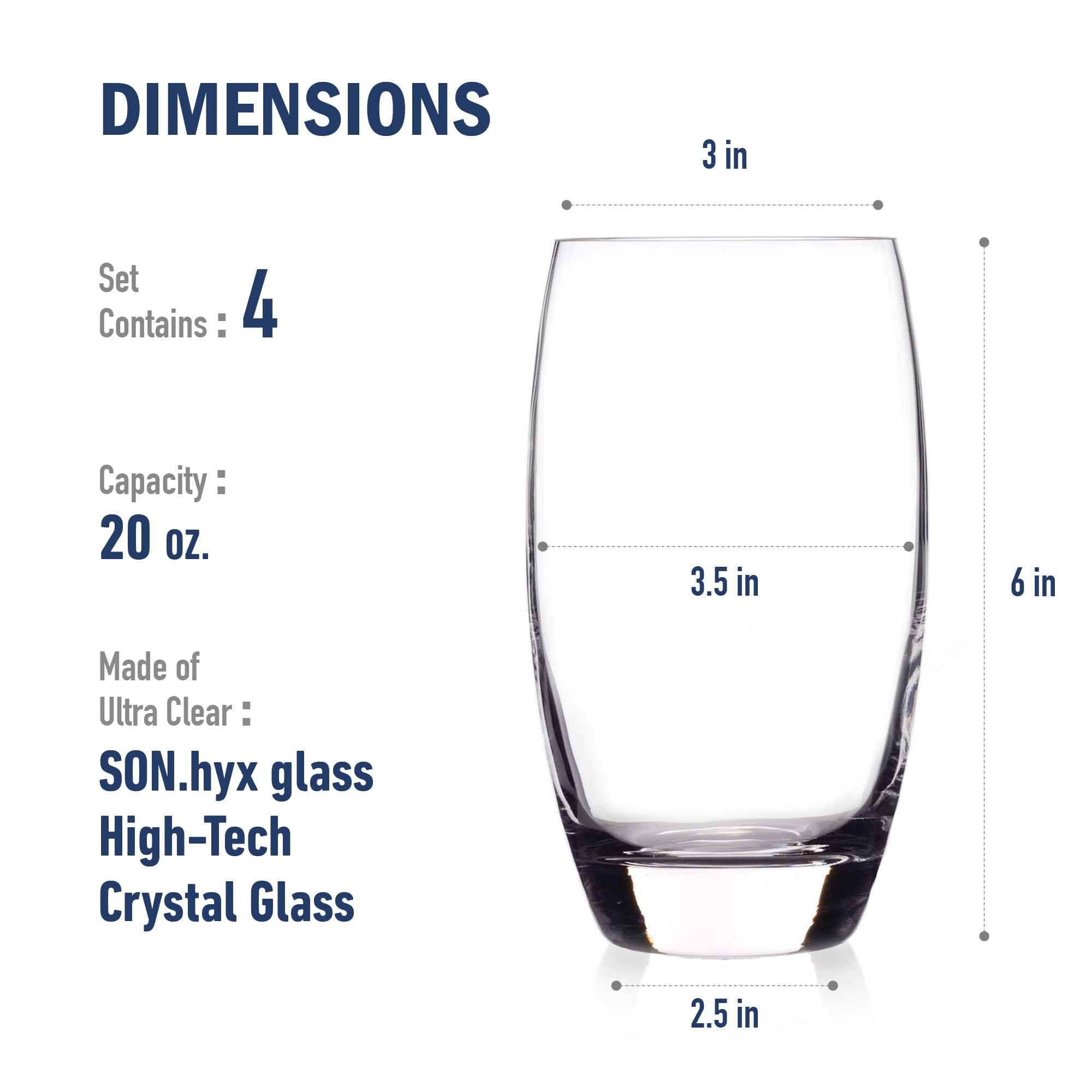 Luigi Bormioli Crescendo highball 20oz set4 visual-cocktail highlights versatile cocktail serving