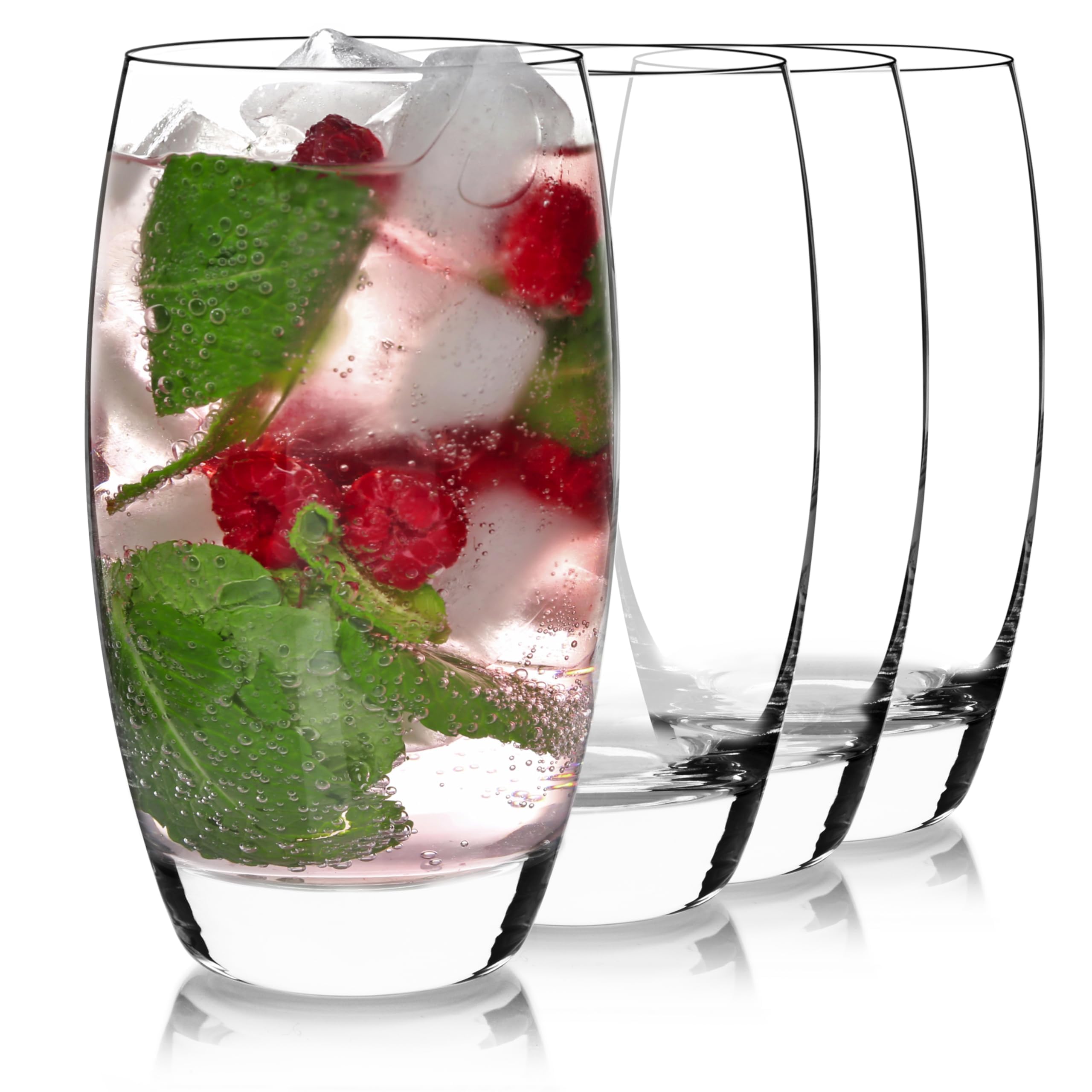 Luigi Bormioli Crescendo highball 20oz set4 hero displays elegant tall glasses for cocktails