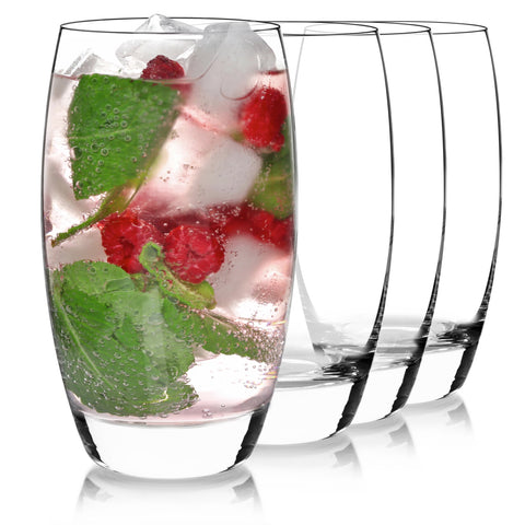 Luigi Bormioli Crescendo highball 20oz set4 hero displays elegant tall glasses for cocktails