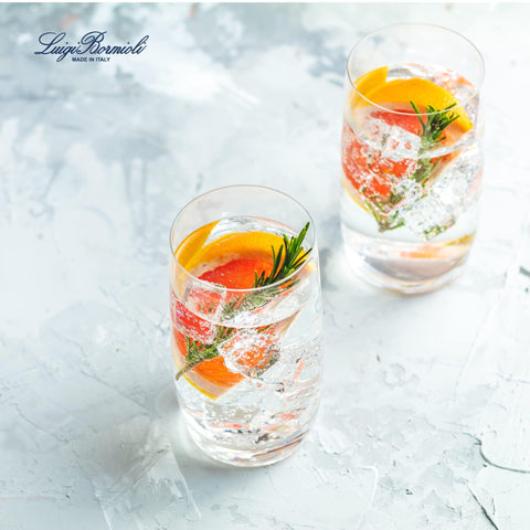 Luigi Bormioli Crescendo highball 20oz set4 visual-laser-rim features refined laser-cut rim