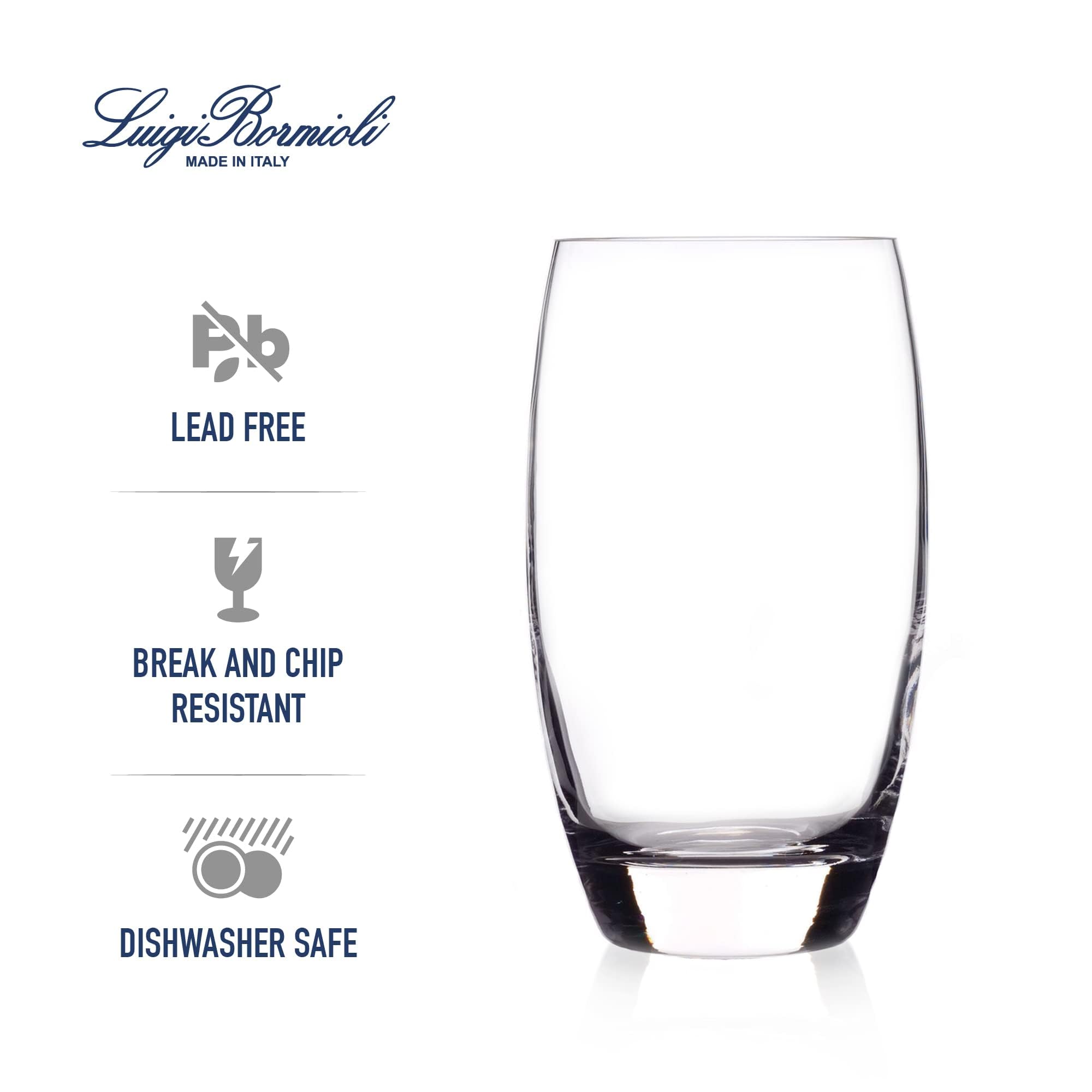 Luigi Bormioli Crescendo highball 20oz set4 visual-long-drink showcases long drinks and water