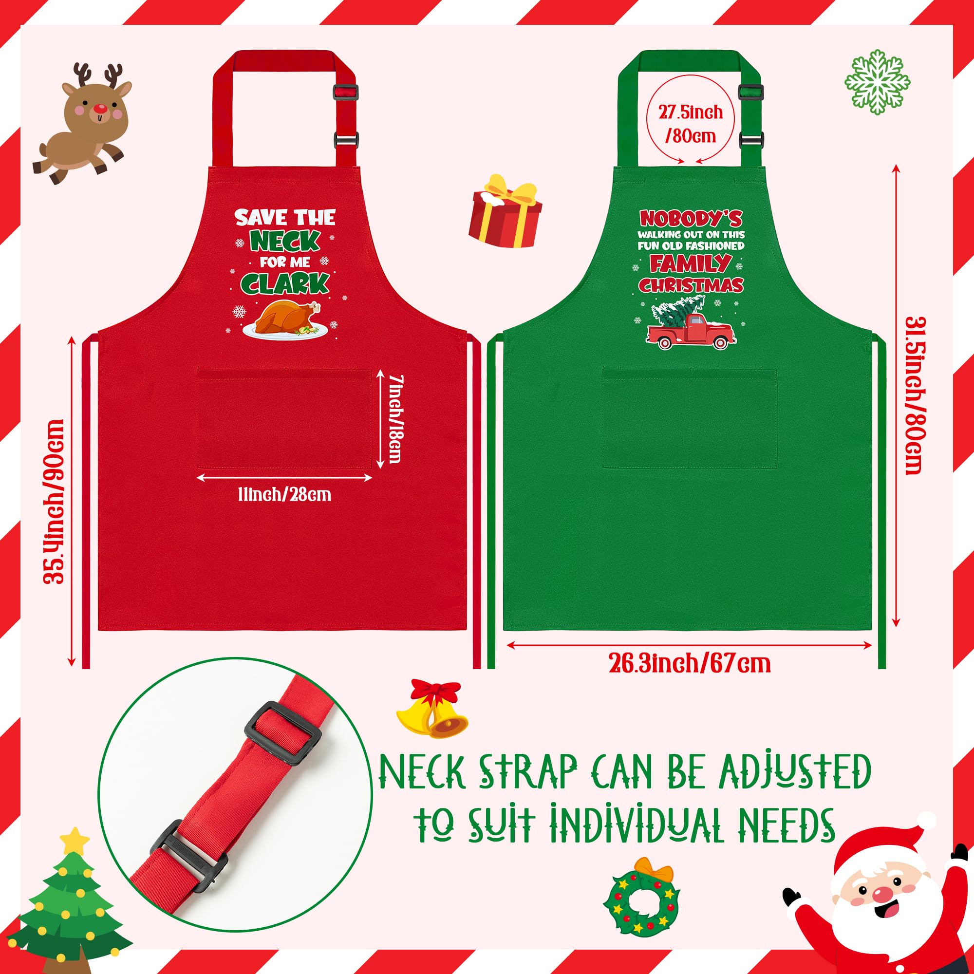 Luiqs Vens adjustable neck aprons with pockets, fits all sizes during cooking.