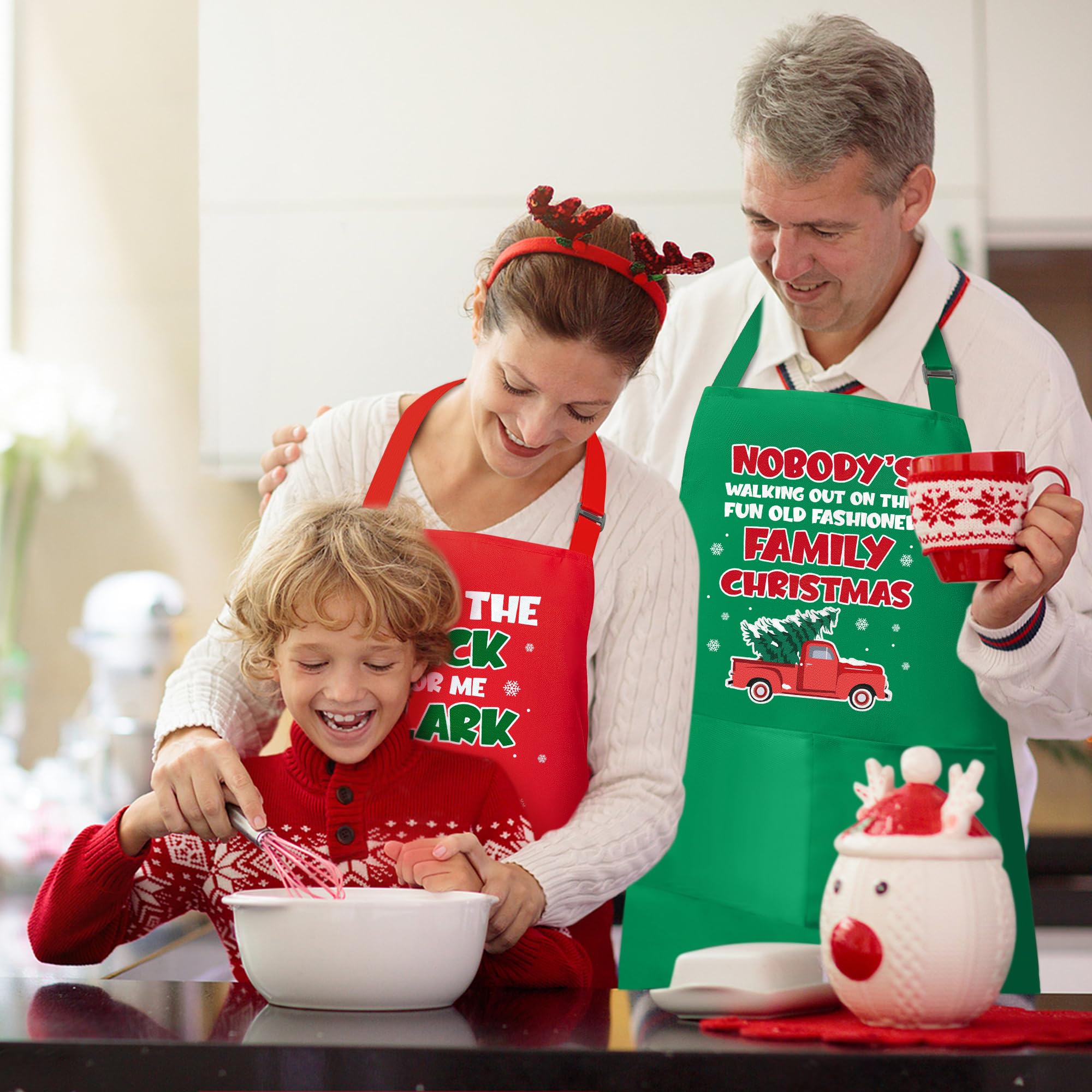 Luiqs Vens family friendly kitchen gift aprons, great for guests, moms, and bakers.