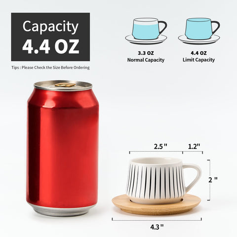 LUKA espresso cups stackable with metal holder for neat counter storage.