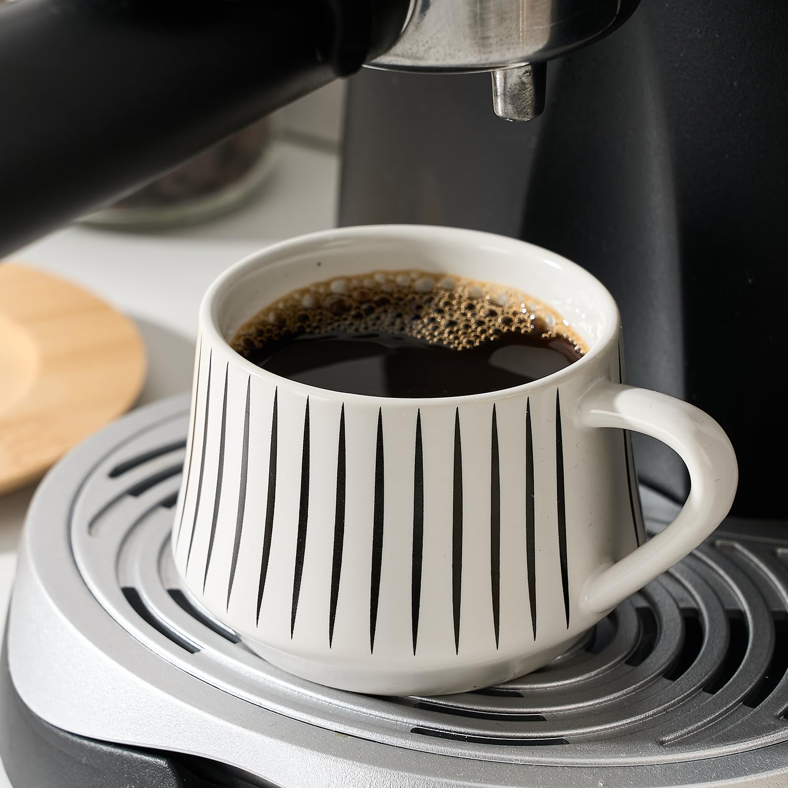 LUKA porcelain demitasse 4oz cup ideal for hot espresso.