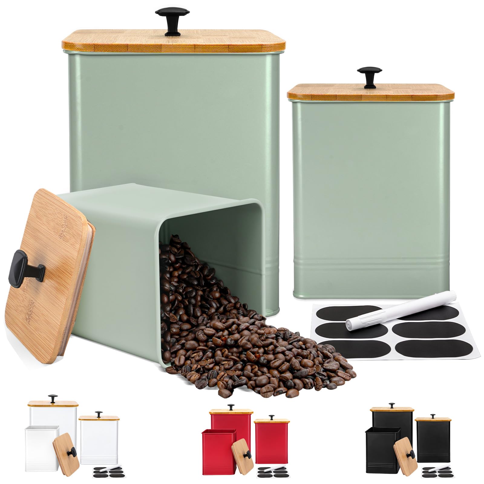 LUKMILEE large flour jar with airtight lid for freshness.