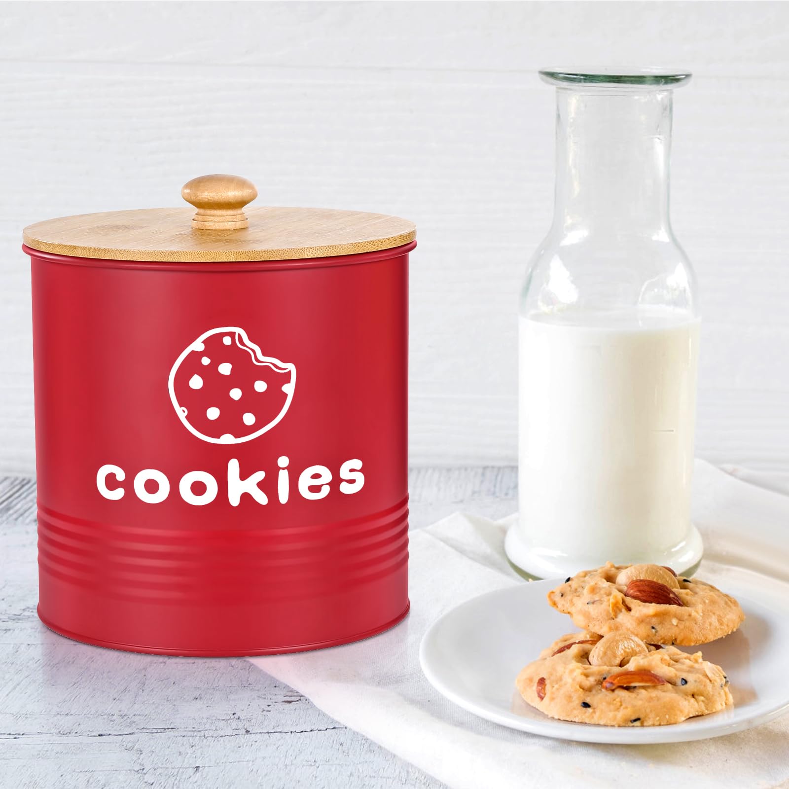 LUKMILEE red cookie jar ideal as a gift-ready piece