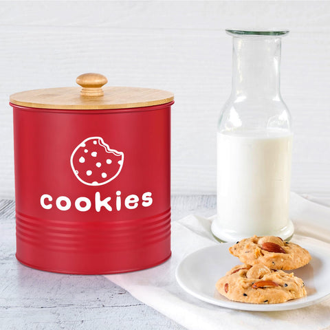 LUKMILEE red cookie jar ideal as a gift-ready piece