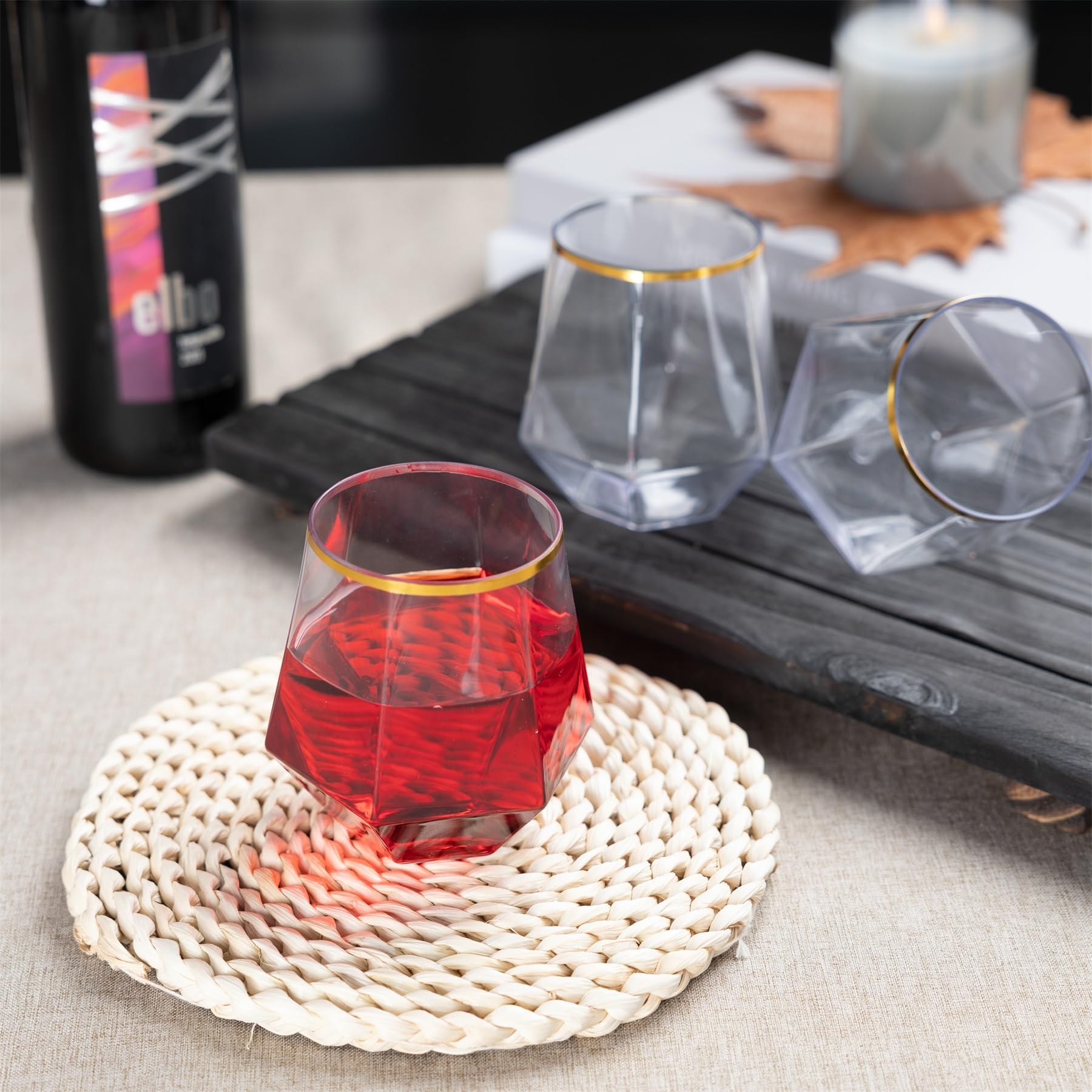 Lullaby elegant disposable glass simplifies cleanup after celebrations.