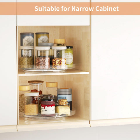 Lulltou 9-inch clear lazy Susan for spice storage and easy grabbing
