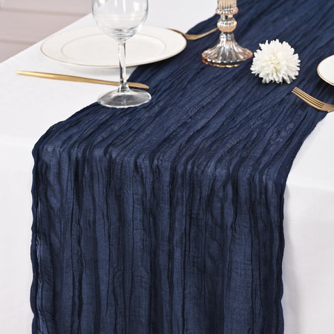 Lumaycens machine washable gauze runner maintains texture.