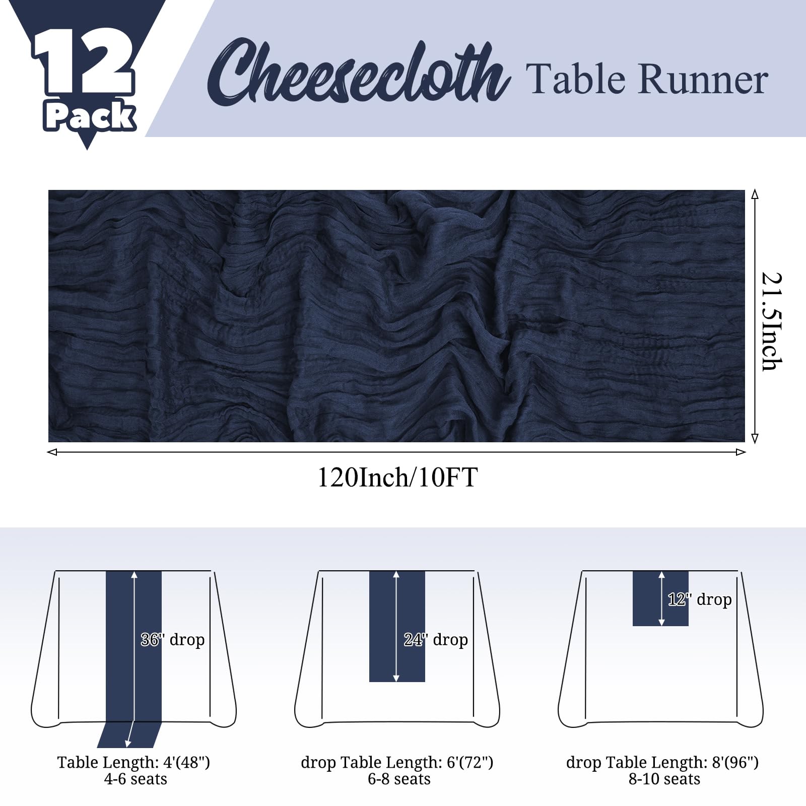 Lumaycens wrinkled texture runner adds romantic charm to table settings.
